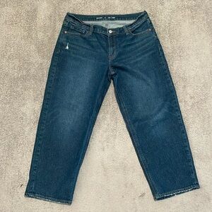 EC Old Navy Mid-Rise Boyfriend Loose Dark Jeans - Size 12 Petite